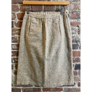Vintage TRISSI Wool Blend Beige Speckled Skirt Women’s Size 10